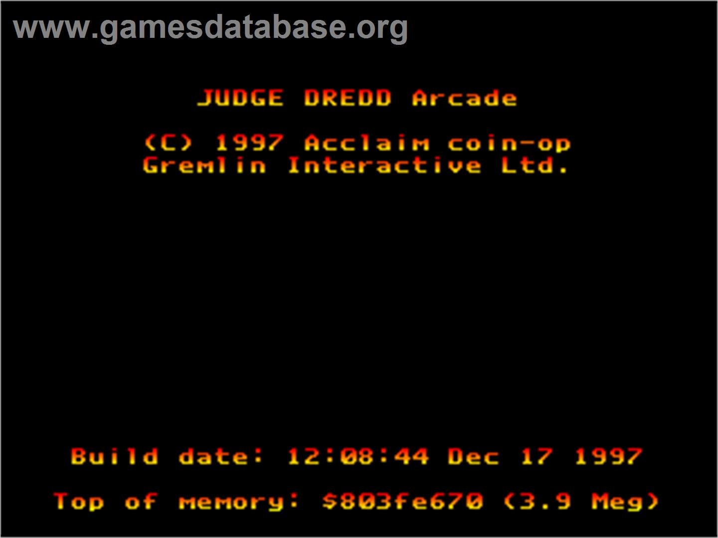 Judge Dredd - Arcade - Artwork - Title Screen