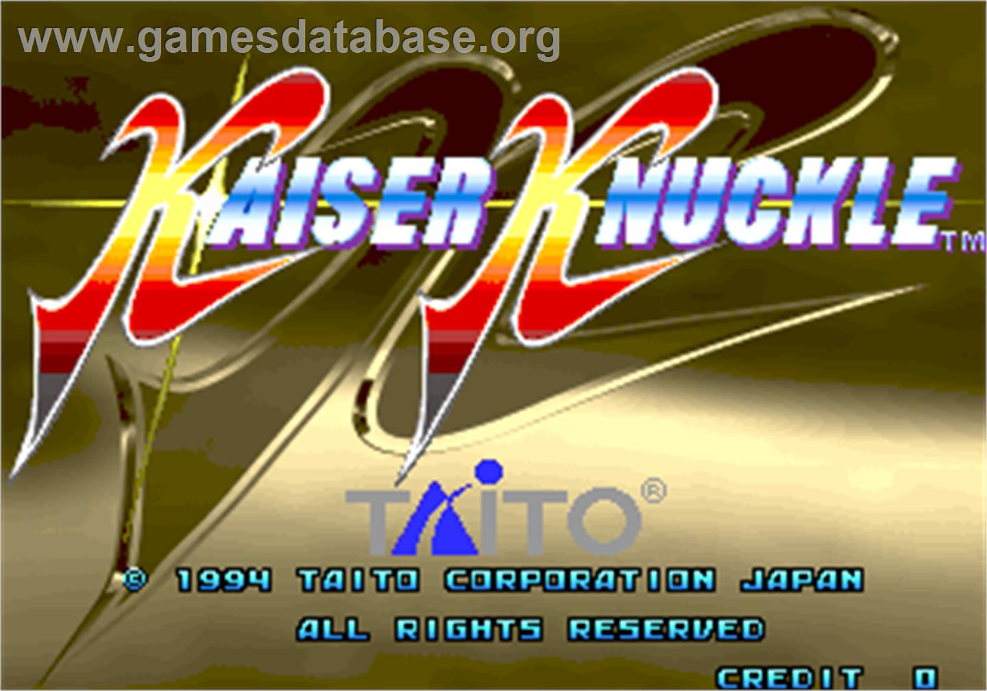 Kaiser Knuckle - Arcade - Artwork - Title Screen