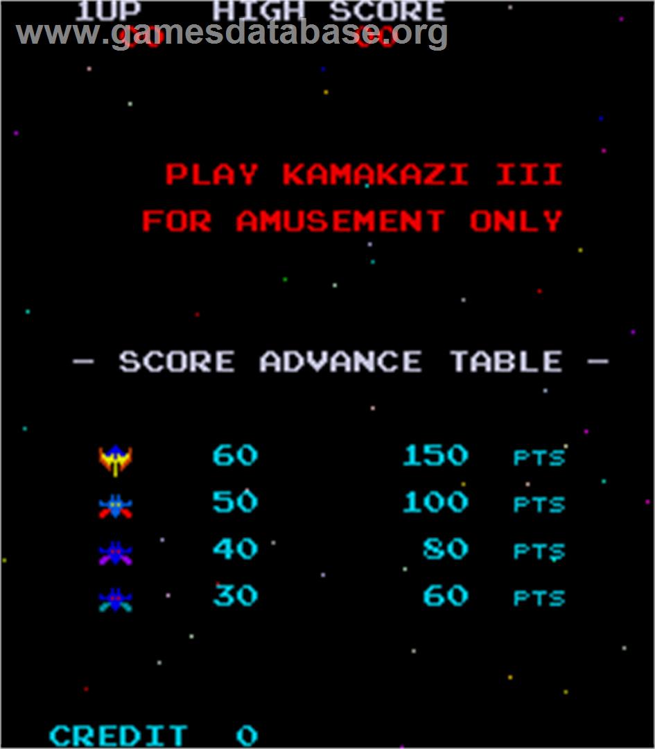 Kamakazi III - Arcade - Artwork - Title Screen