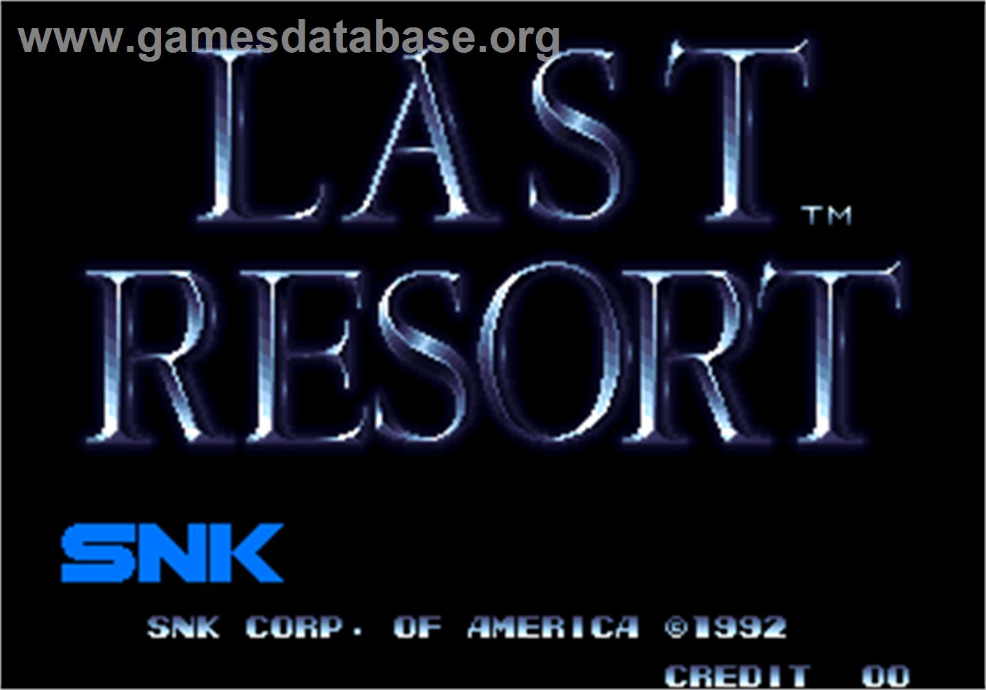 Last Resort - Arcade - Artwork - Title Screen