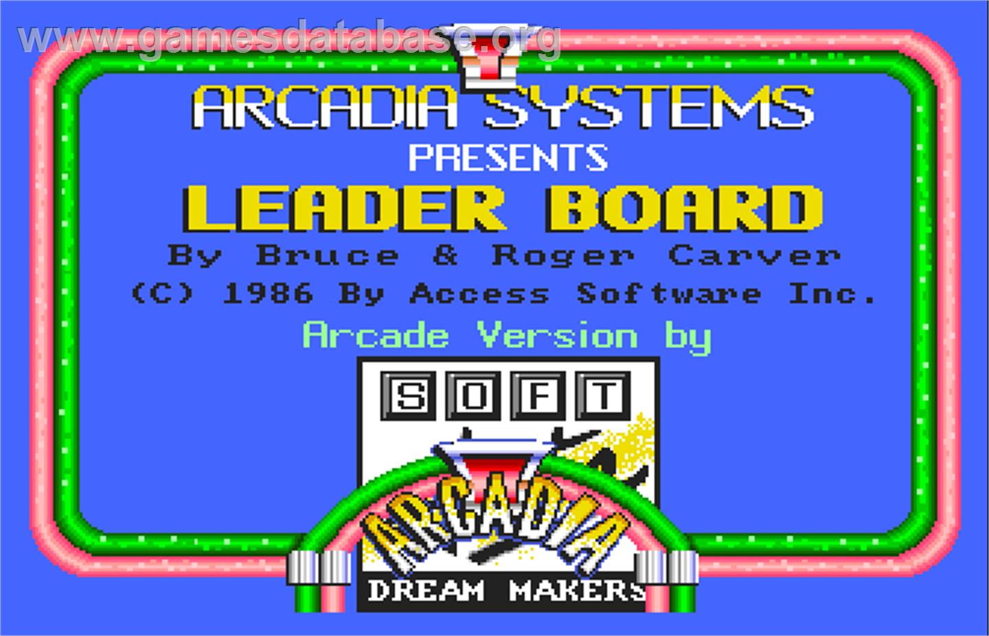 Leader Board - Arcade - Artwork - Title Screen