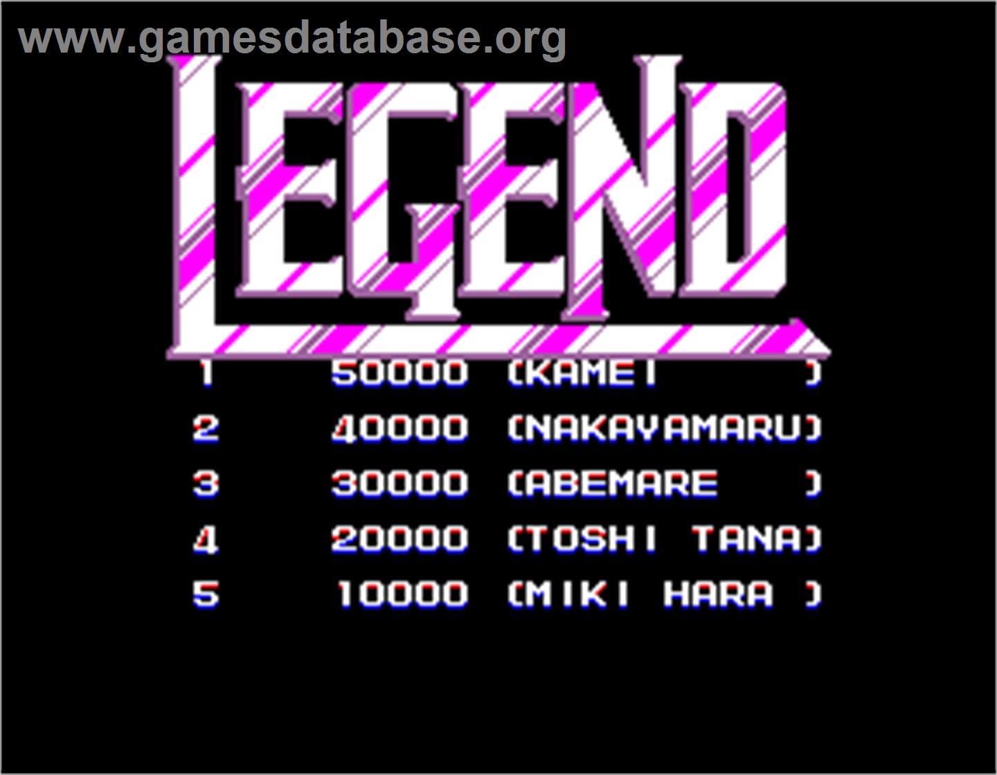 Legend - Arcade - Artwork - Title Screen