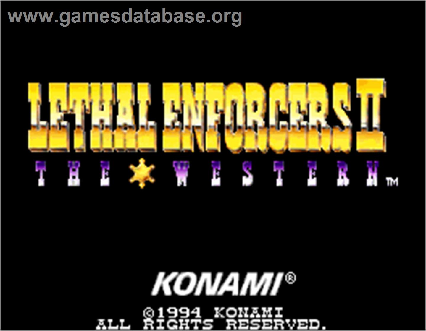 Lethal Enforcers II: The Western - Arcade - Artwork - Title Screen