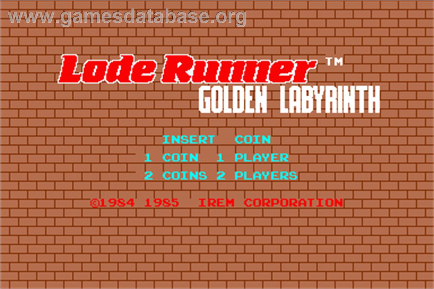 Lode Runner III - The Golden Labyrinth - Arcade - Artwork - Title Screen