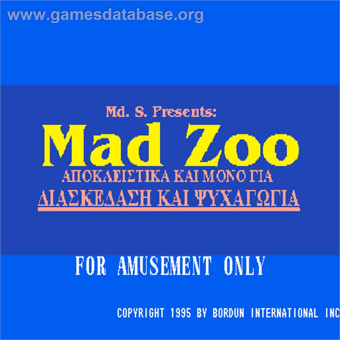 Mad Zoo - Arcade - Artwork - Title Screen