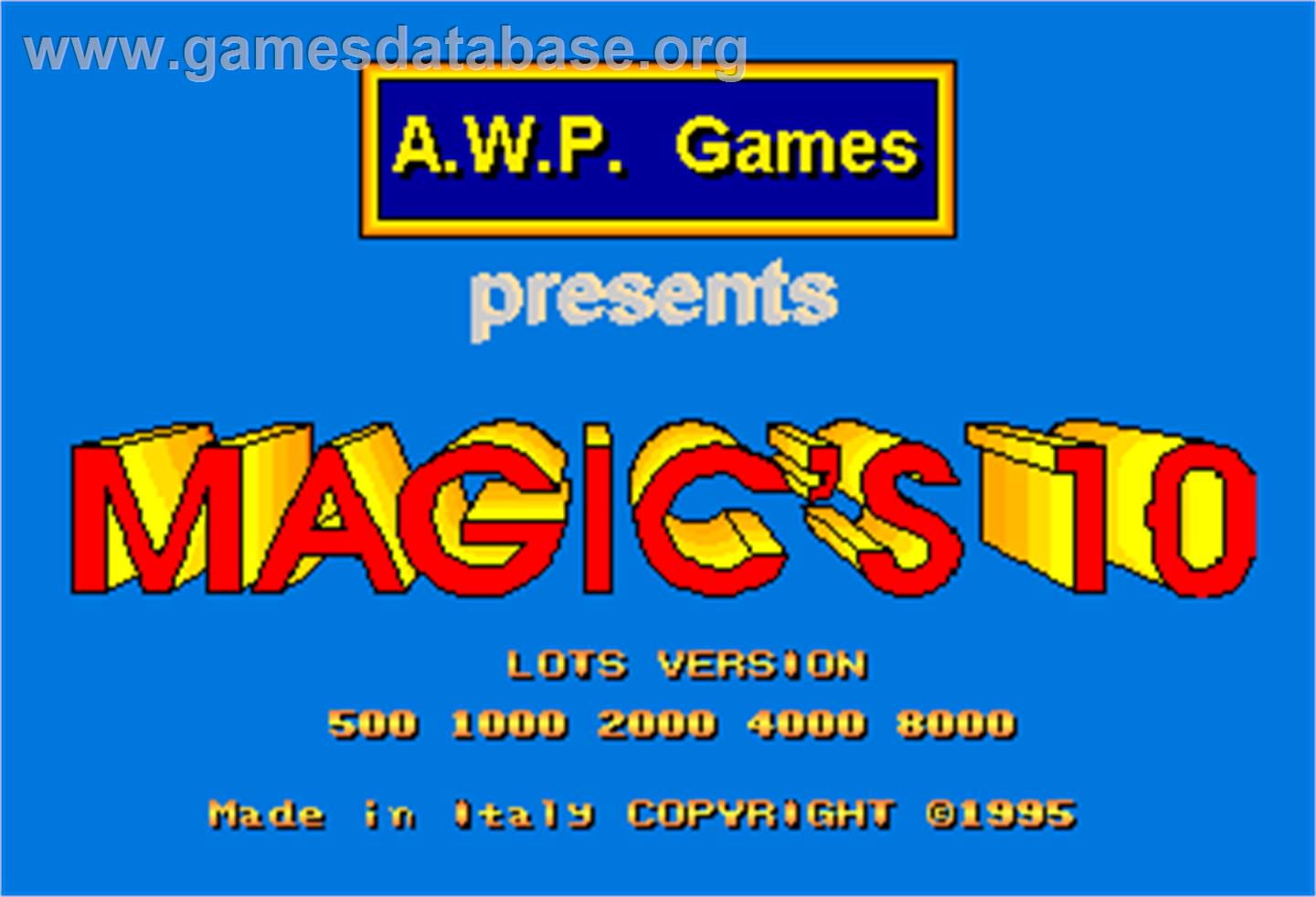 Magic's 10 - Arcade - Artwork - Title Screen
