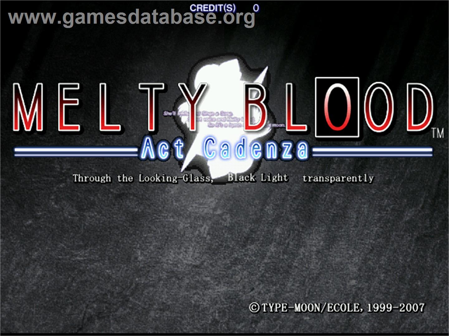 Melty Blood Act Cadenza Ver B - Arcade - Artwork - Title Screen