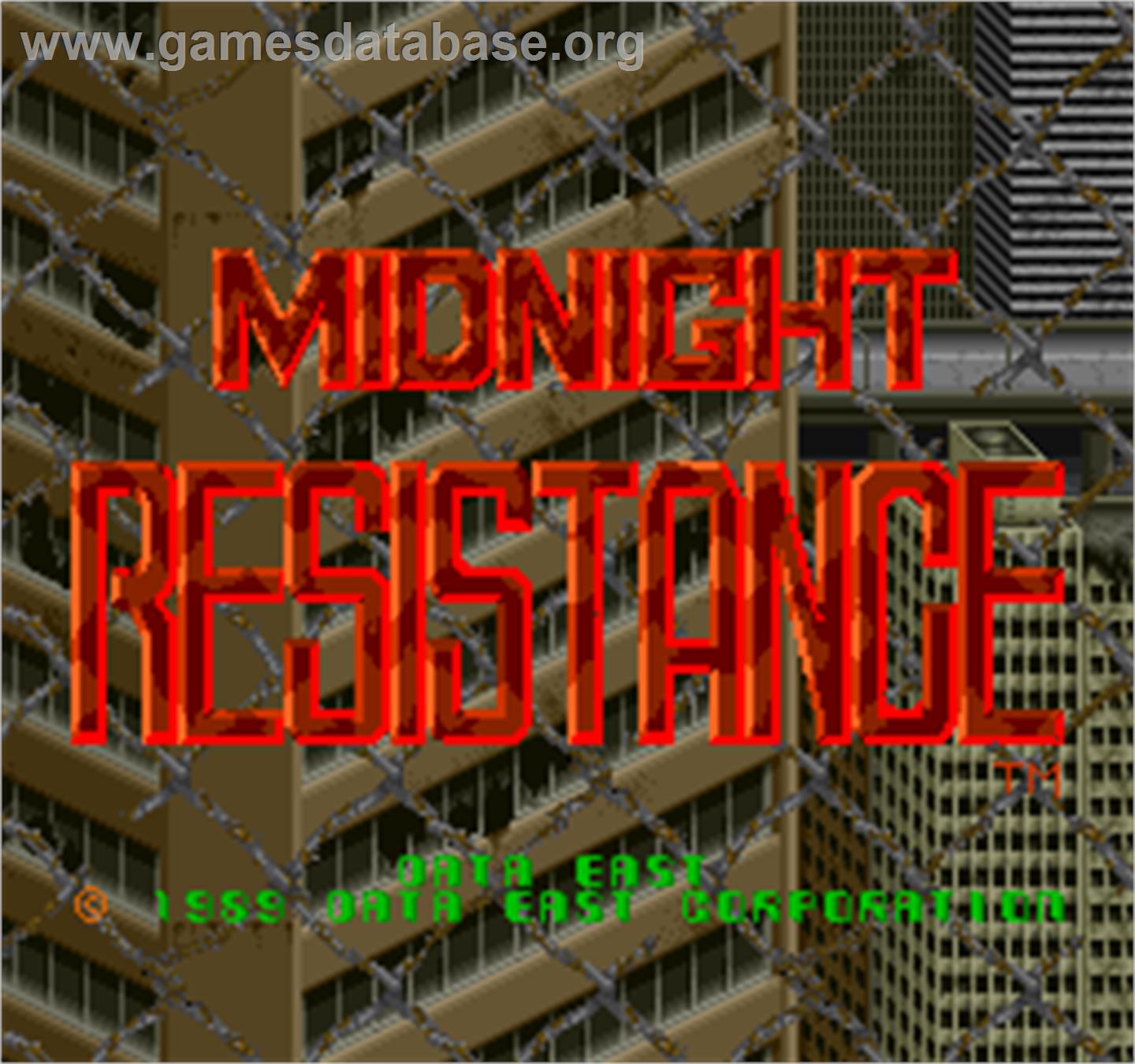 Midnight Resistance - Arcade - Artwork - Title Screen