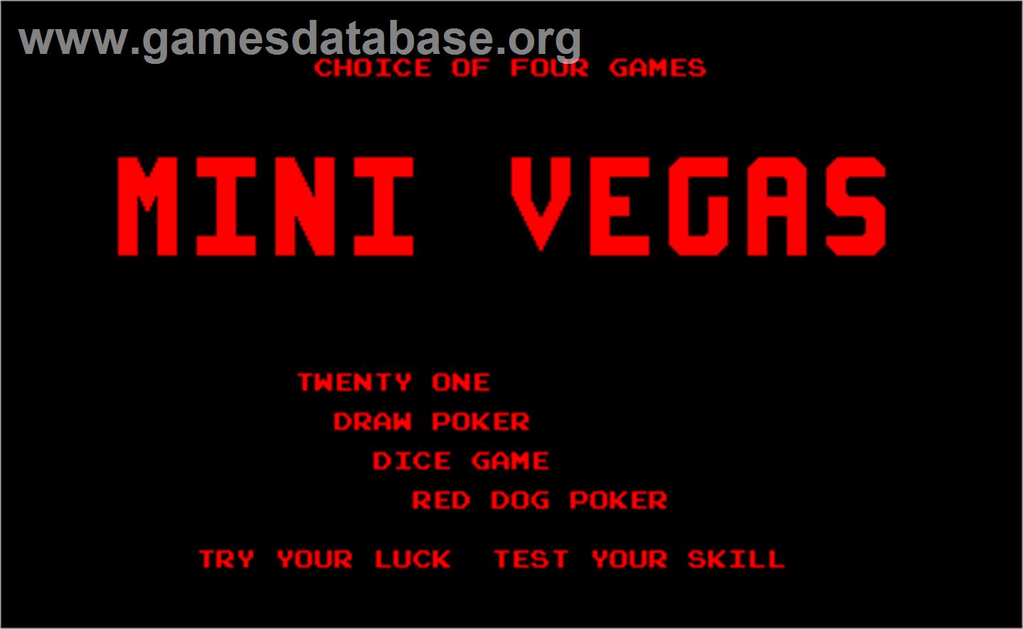 Mini Vegas 4in1 - Arcade - Artwork - Title Screen