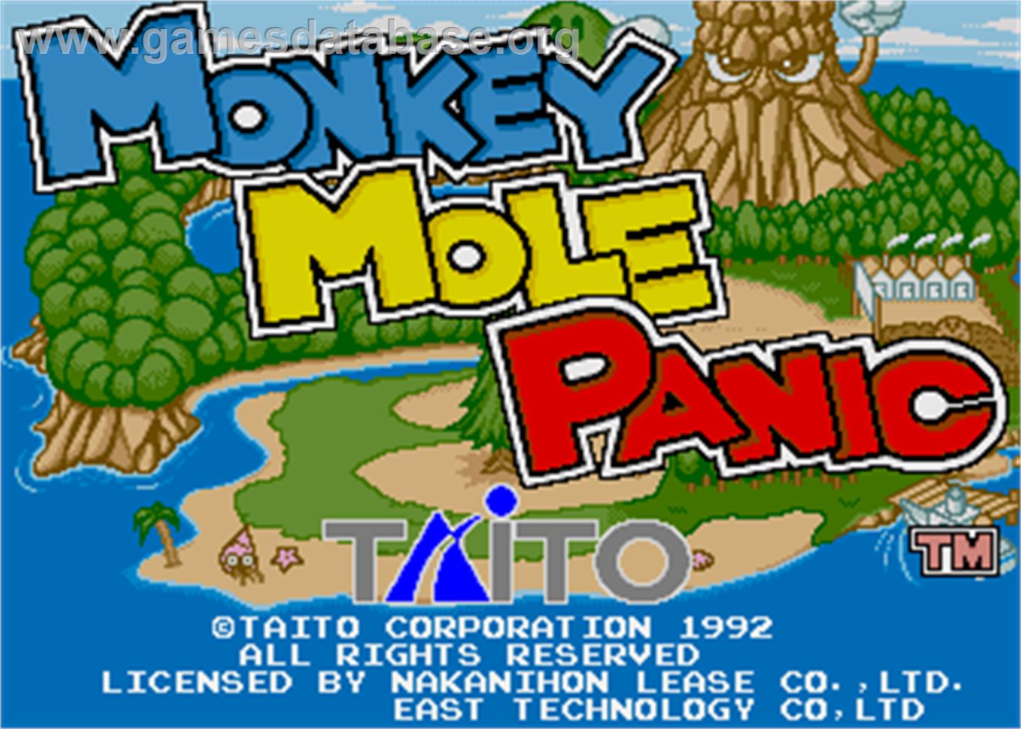 Monkey Mole Panic - Arcade - Artwork - Title Screen