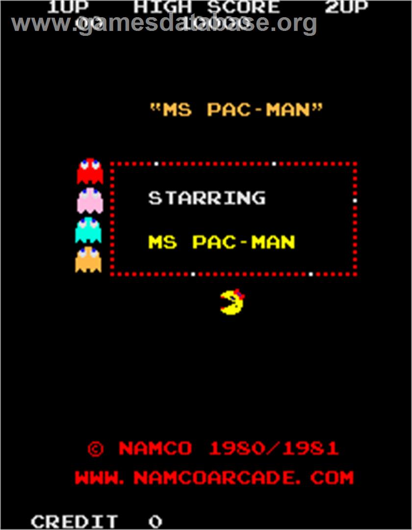Ms. Pac-Man/Galaga - 20th Anniversary Class of 1981 Reunion - Arcade - Artwork - Title Screen