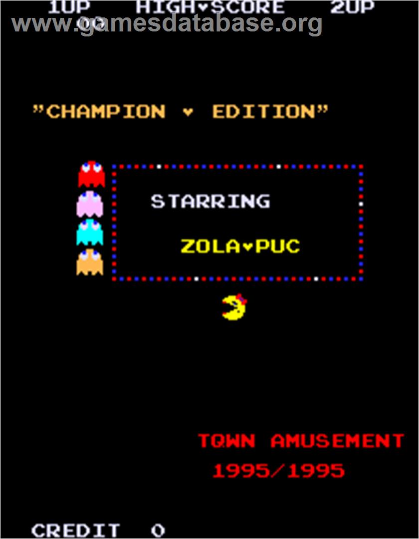 Ms. Pacman Champion Edition / Super Zola-Puc Gal - Arcade - Artwork - Title Screen