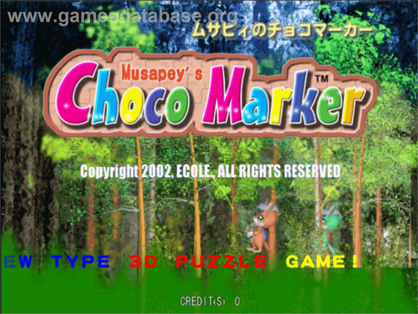 Musapey's Choco Marker - Arcade - Artwork - Title Screen