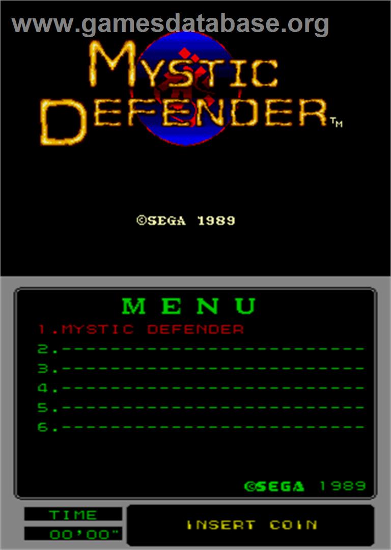 Mystic Defender - Arcade - Artwork - Title Screen