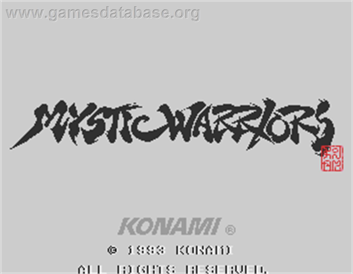 Mystic Warriors - Arcade - Artwork - Title Screen