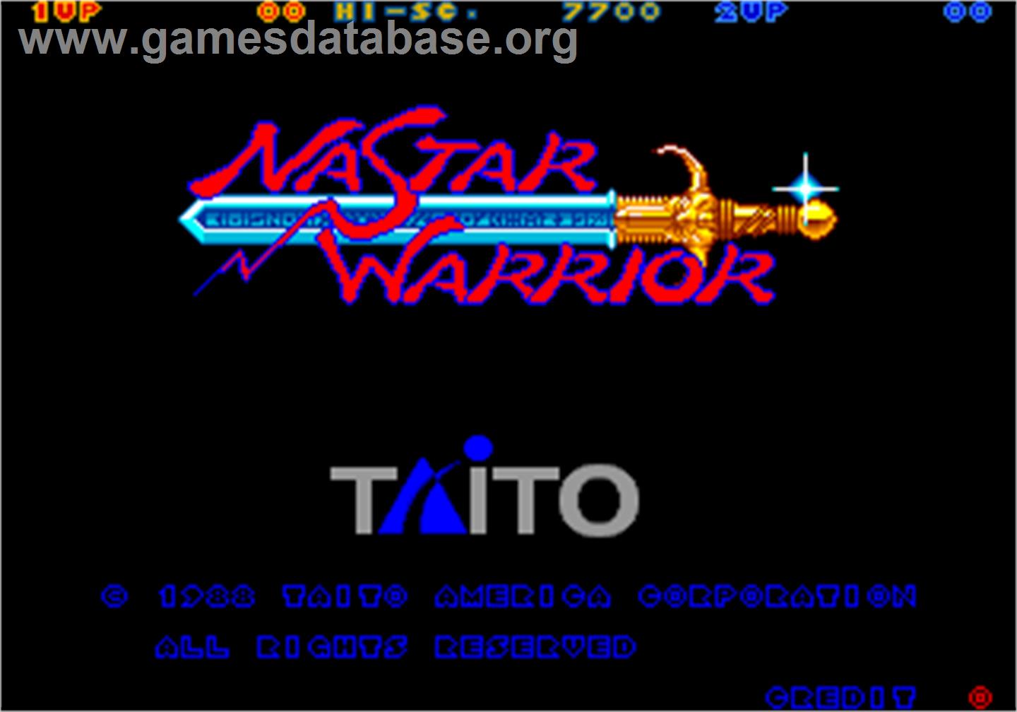 Nastar Warrior - Arcade - Artwork - Title Screen