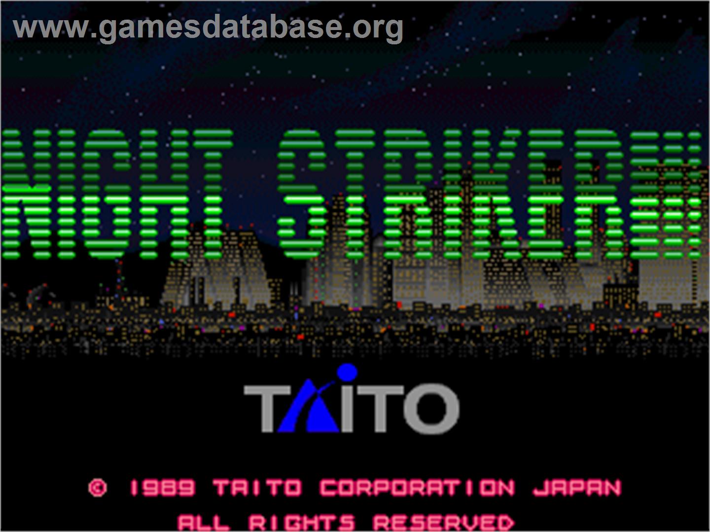 Night Striker - Arcade - Artwork - Title Screen