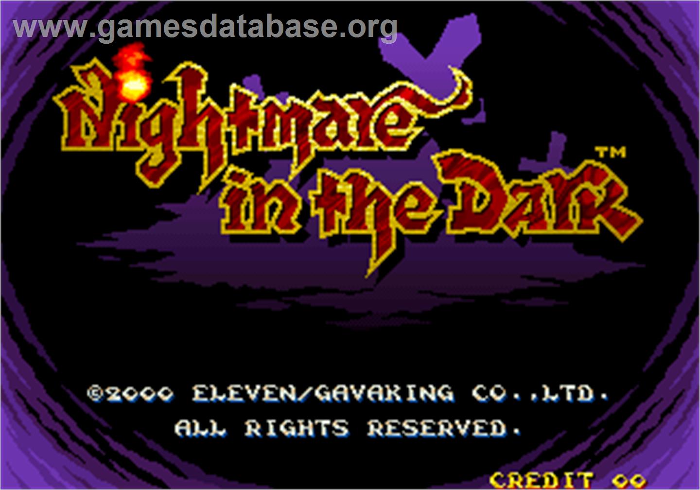 Nightmare in the Dark - Arcade - Artwork - Title Screen
