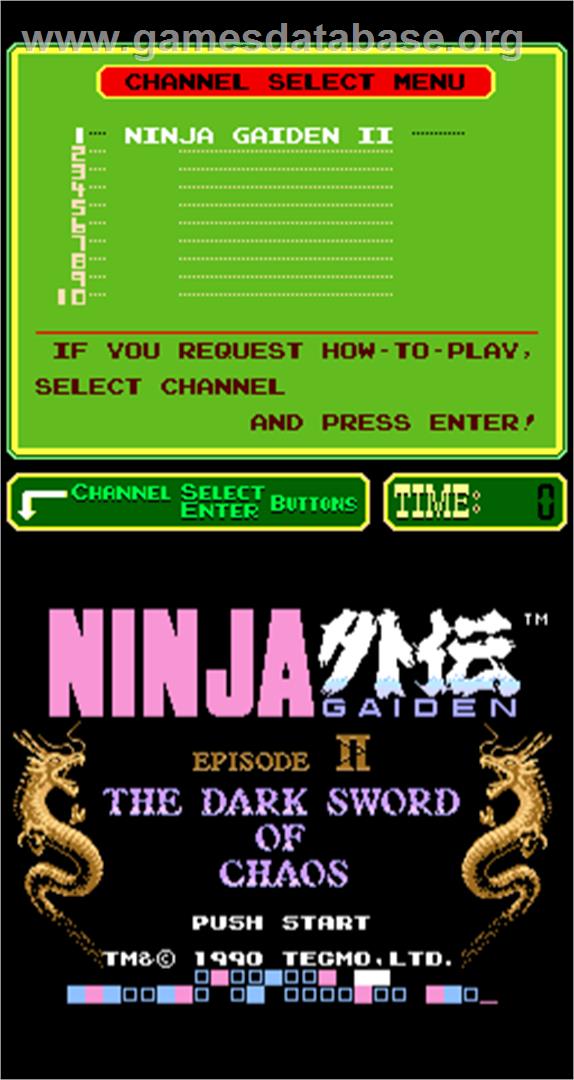 Ninja Gaiden Episode II: The Dark Sword of Chaos - Arcade - Artwork - Title Screen