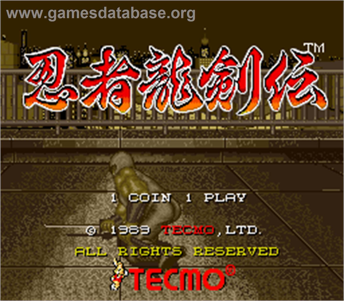 Ninja Ryukenden - Arcade - Artwork - Title Screen