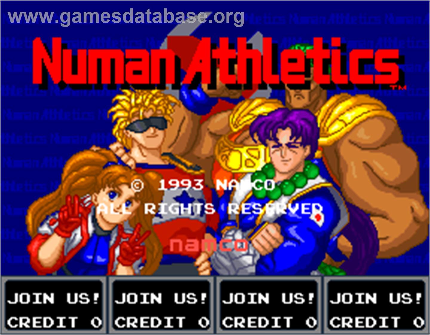 Numan Athletics - Arcade - Artwork - Title Screen