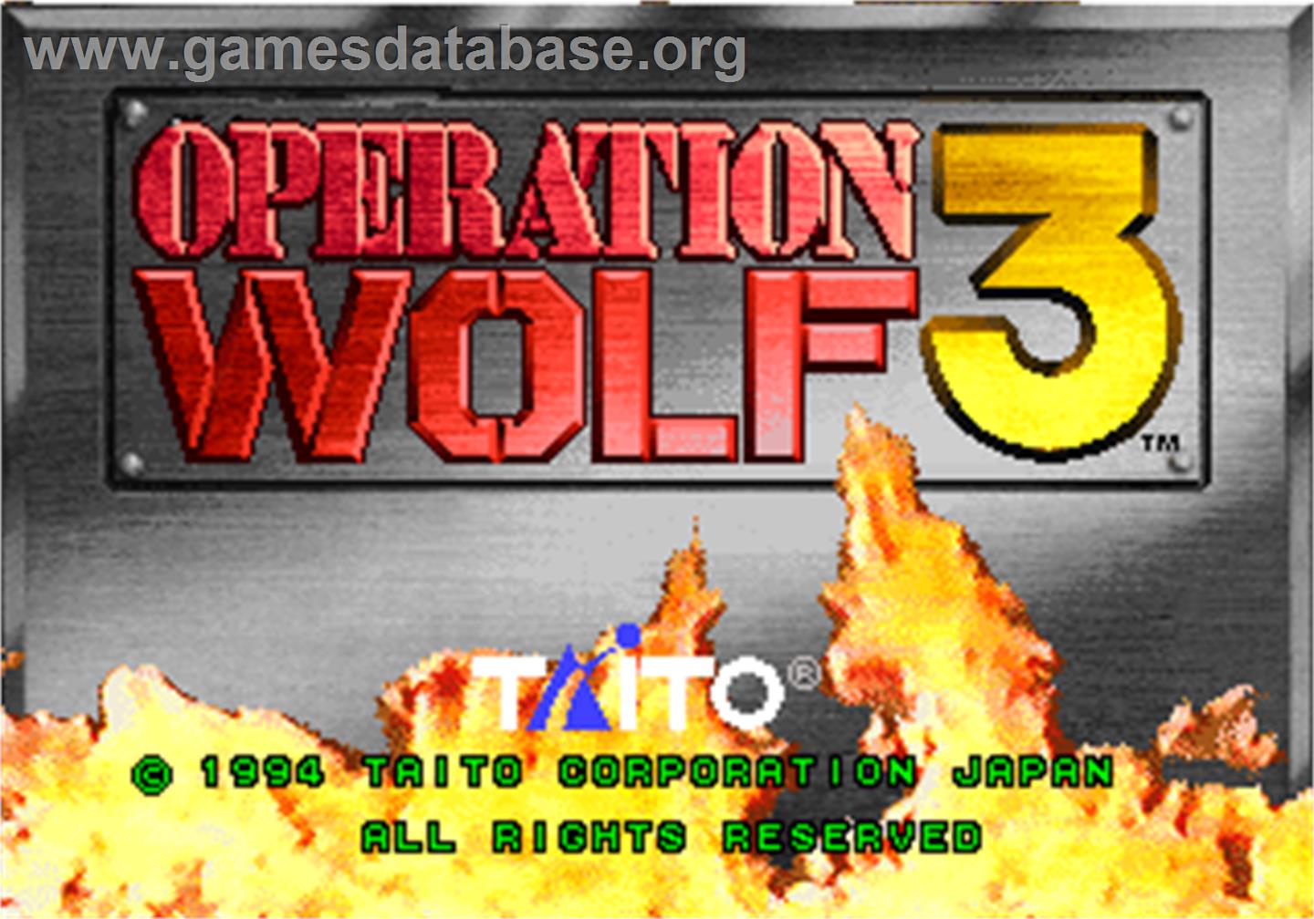 Operation Wolf 3 - Arcade - Artwork - Title Screen