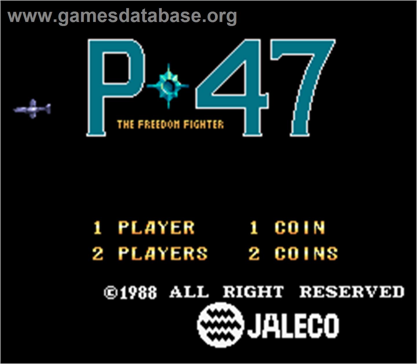 P-47 - The Freedom Fighter - Arcade - Artwork - Title Screen