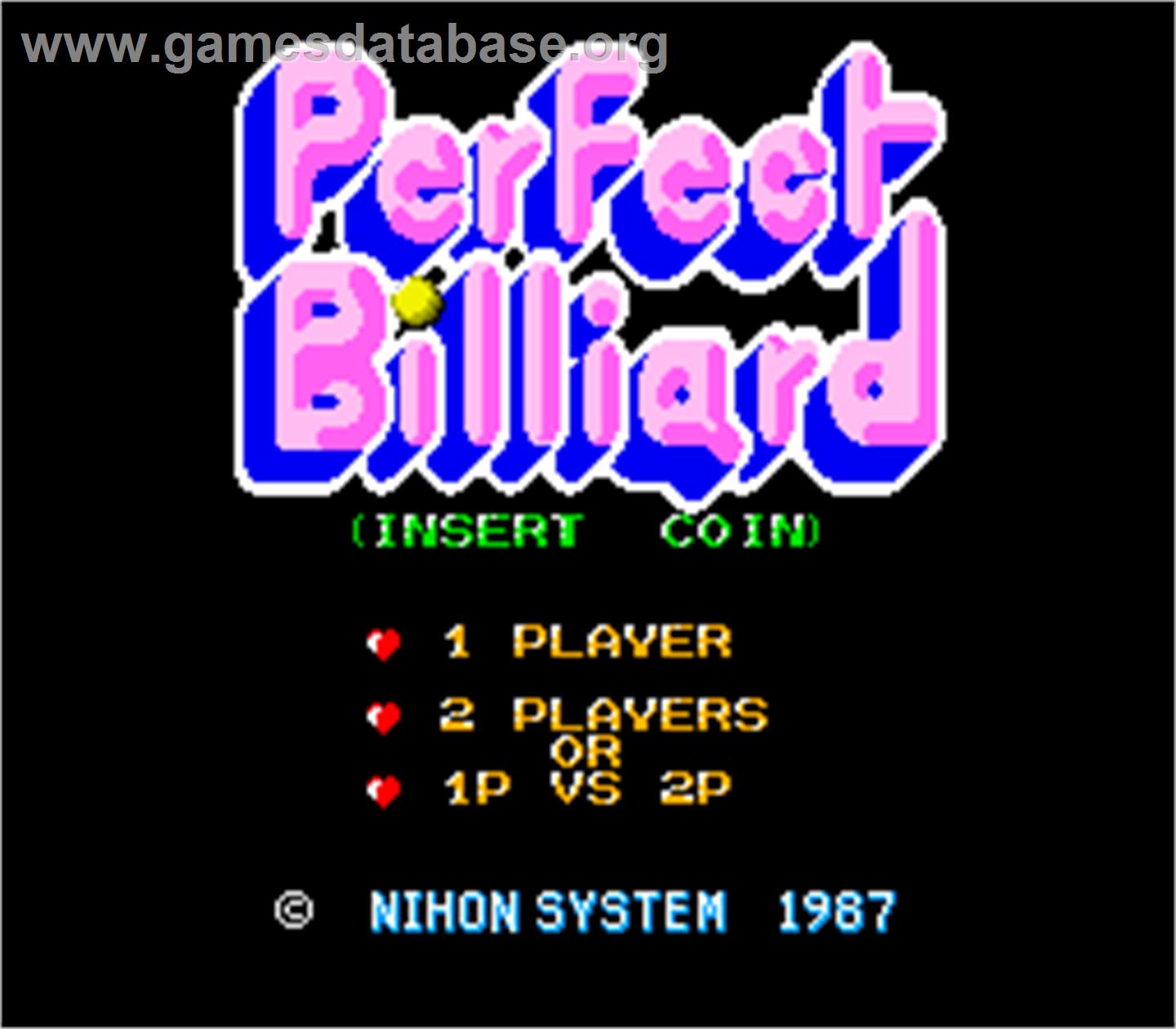 Perfect Billiard - Arcade - Artwork - Title Screen