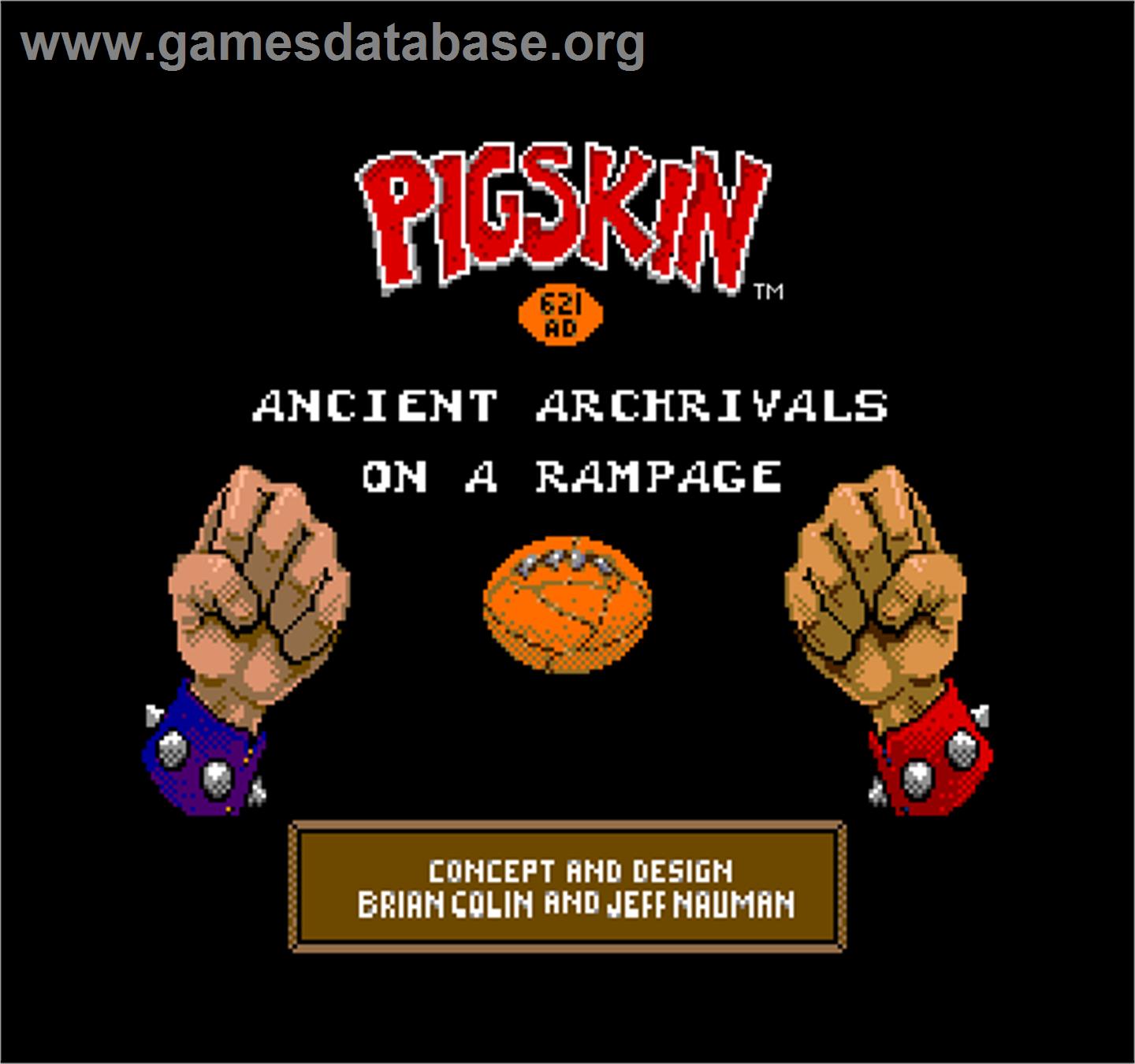Pigskin 621AD - Arcade - Artwork - Title Screen