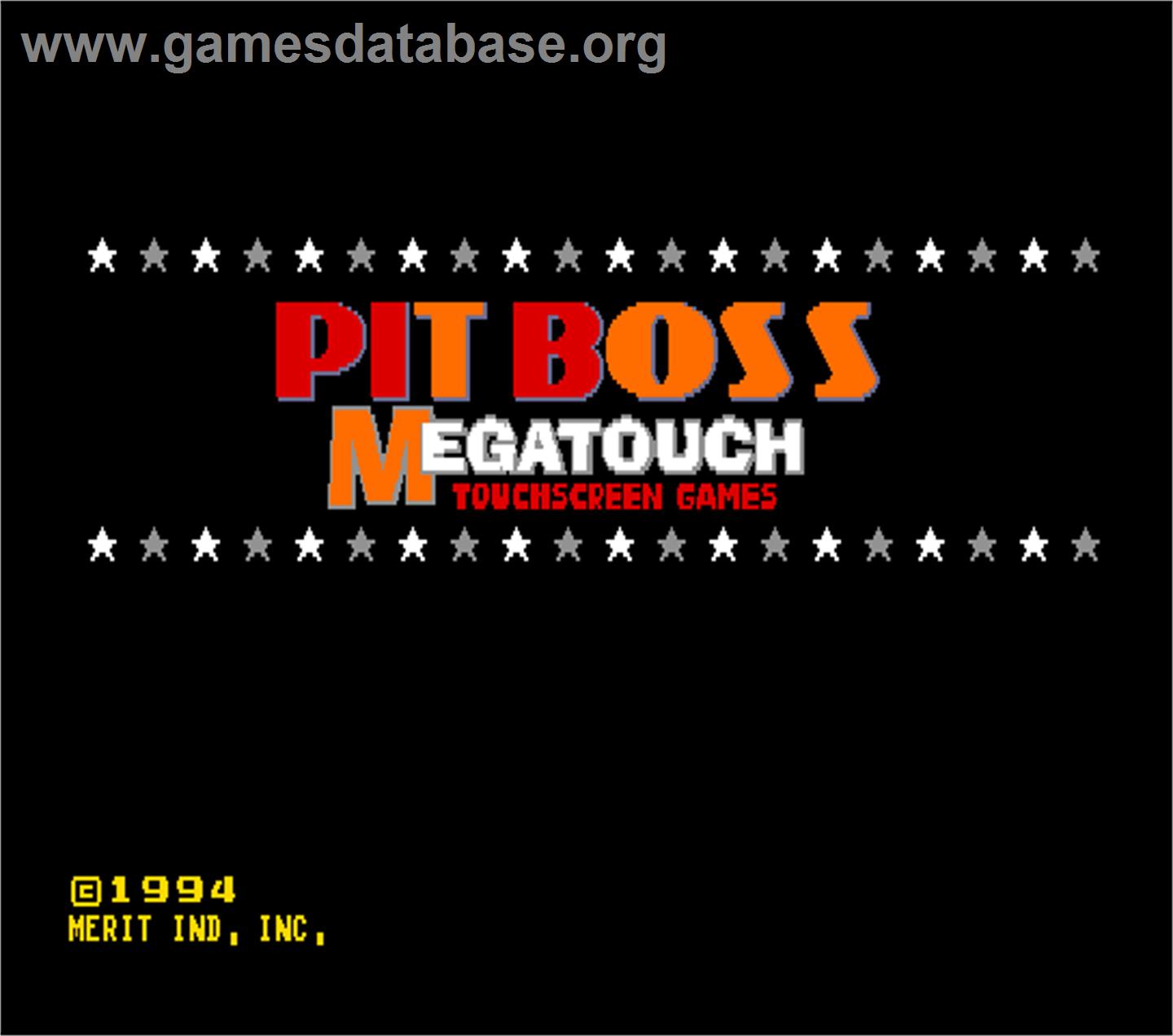 Pit Boss Megatouch II - Arcade - Artwork - Title Screen
