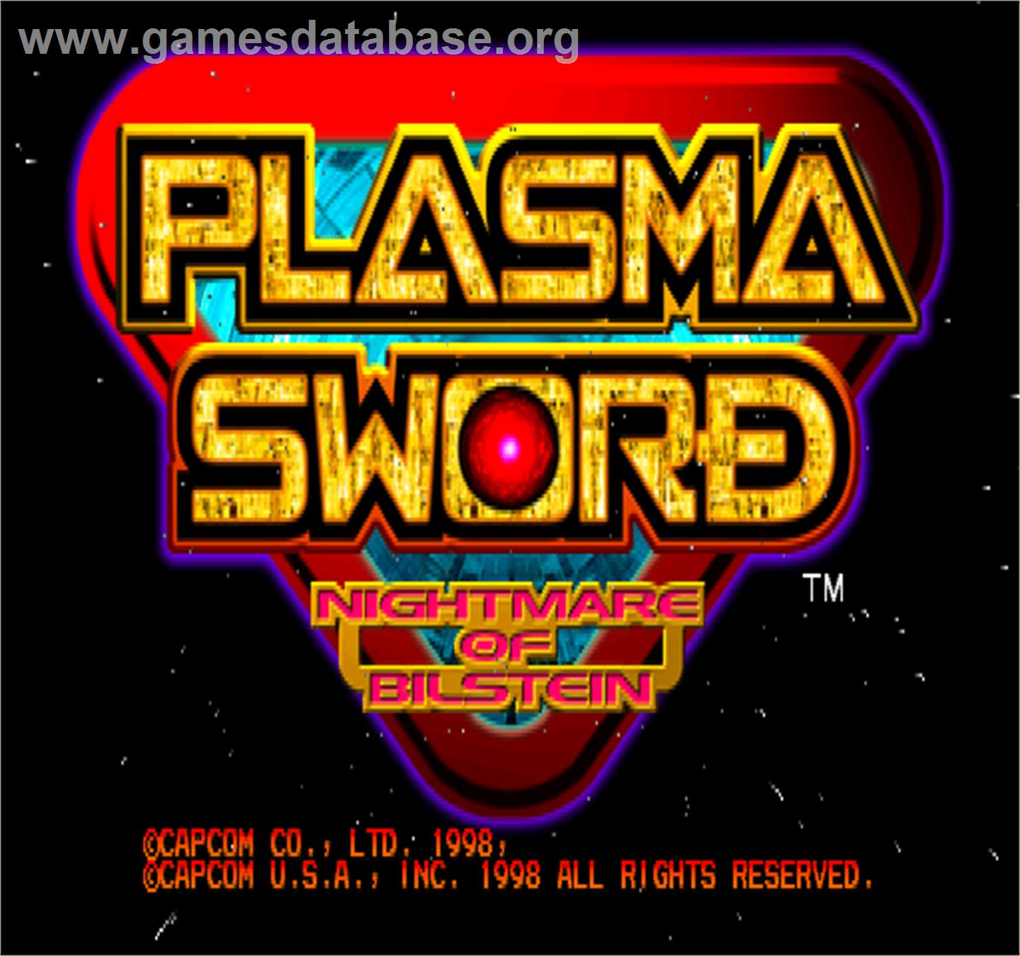 Plasma Sword - Arcade - Artwork - Title Screen