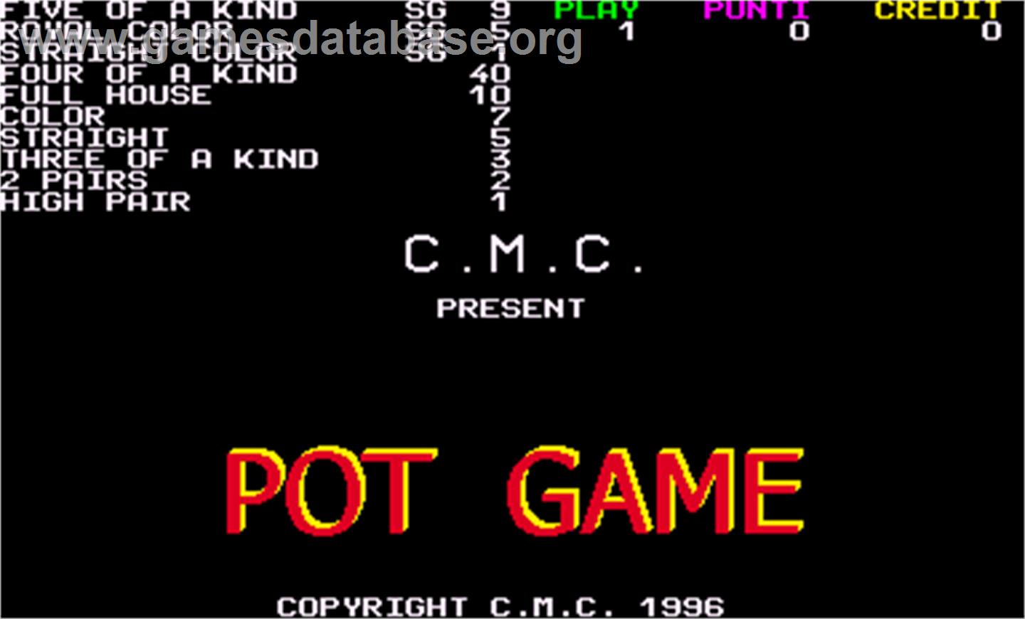 Pot Game - Arcade - Artwork - Title Screen