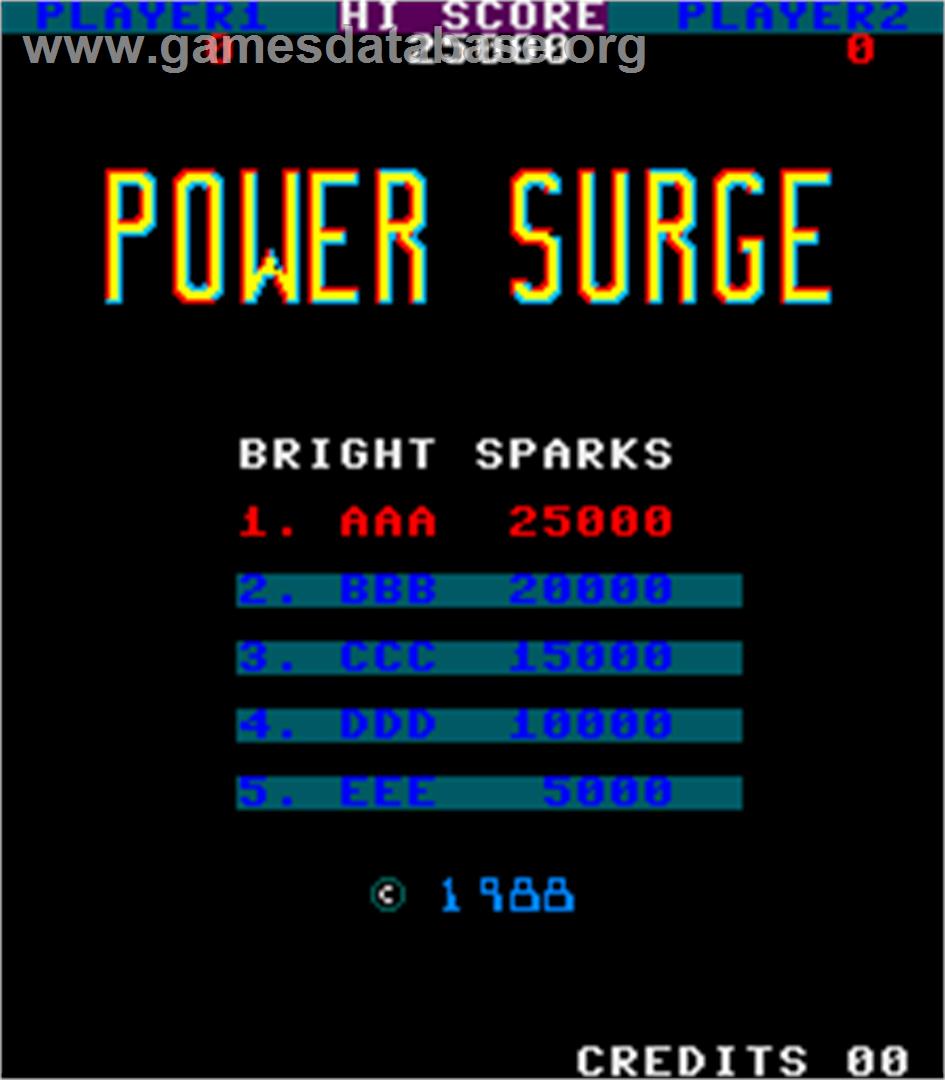 Power Surge - Arcade - Artwork - Title Screen