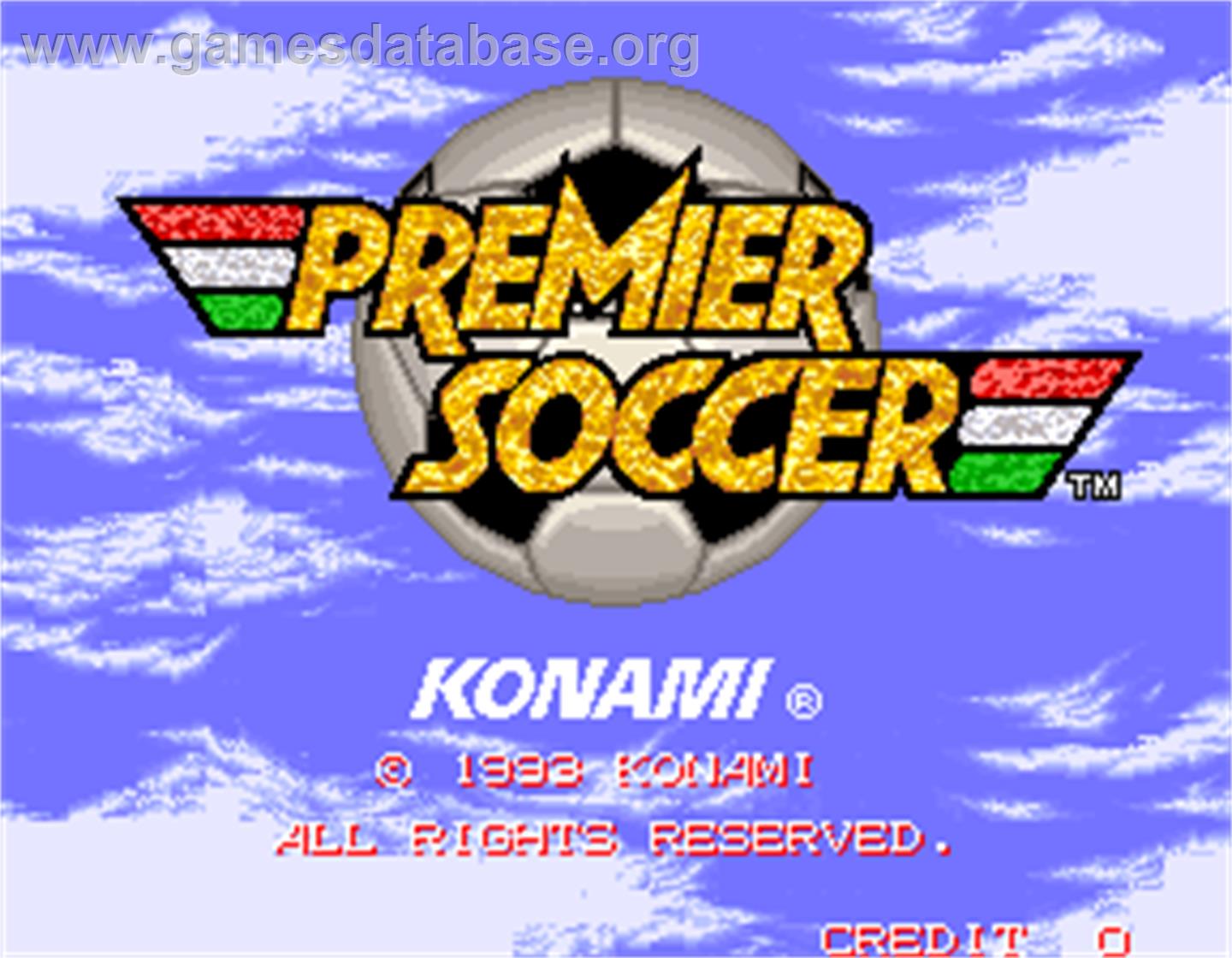 Premier Soccer - Arcade - Artwork - Title Screen