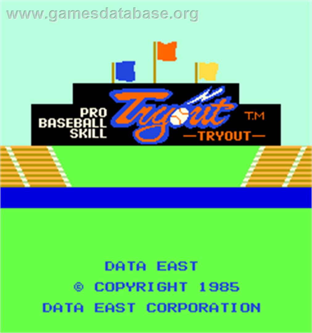 Pro Baseball Skill Tryout - Arcade - Artwork - Title Screen