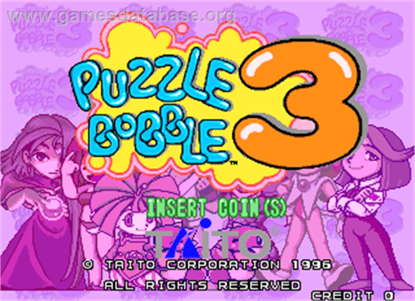 Puzzle Bobble 3 - Arcade - Artwork - Title Screen