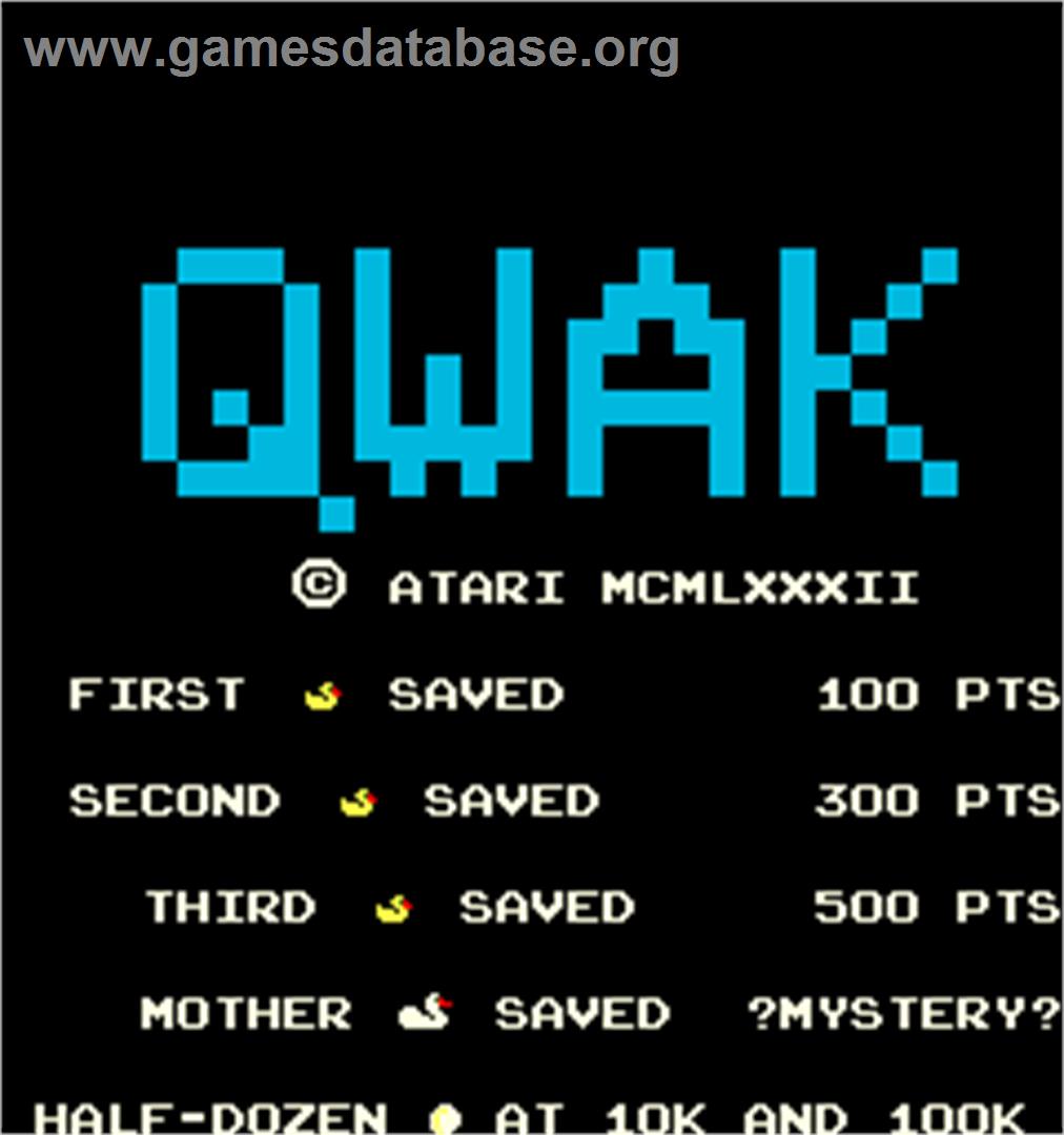 Qwak - Arcade - Artwork - Title Screen