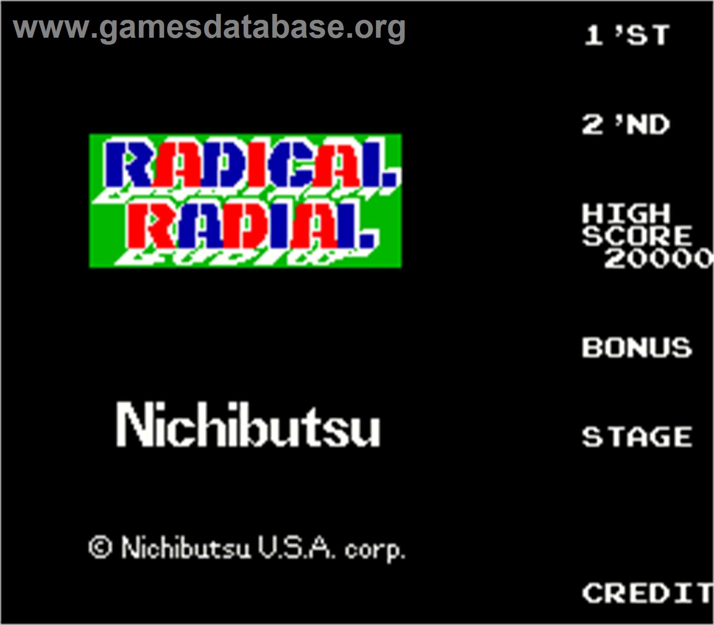 Radical Radial - Arcade - Artwork - Title Screen