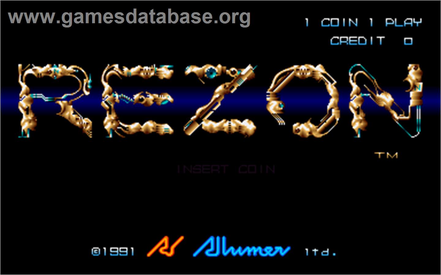 Rezon - Arcade - Artwork - Title Screen