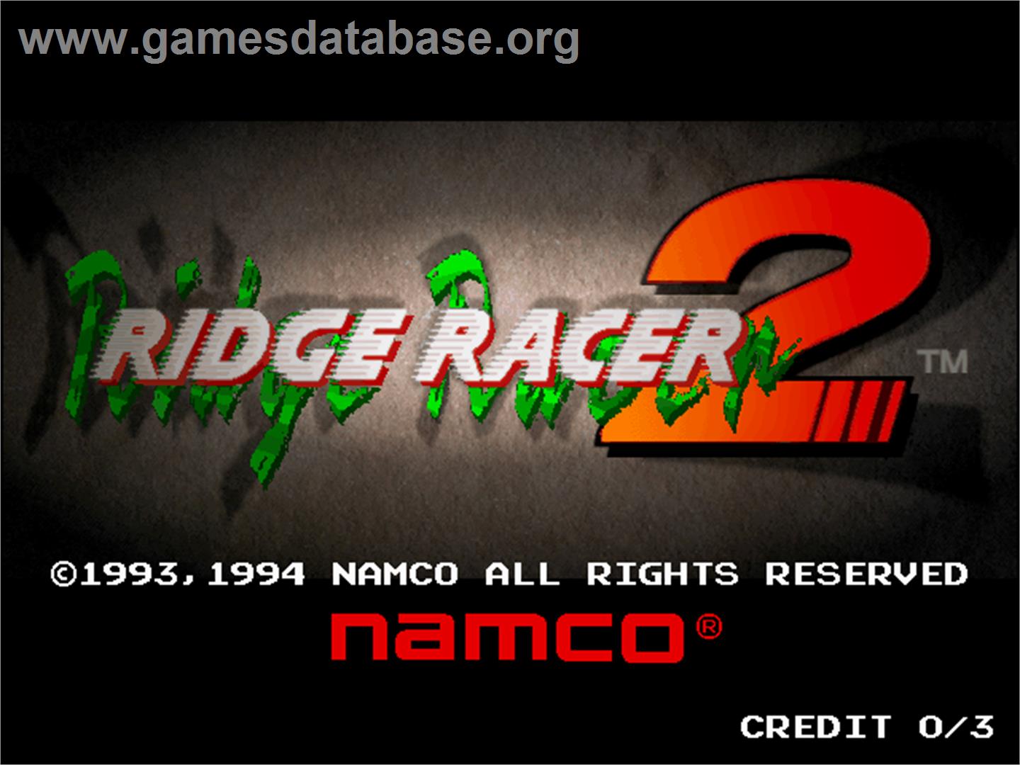Ridge Racer 2 - Arcade - Artwork - Title Screen