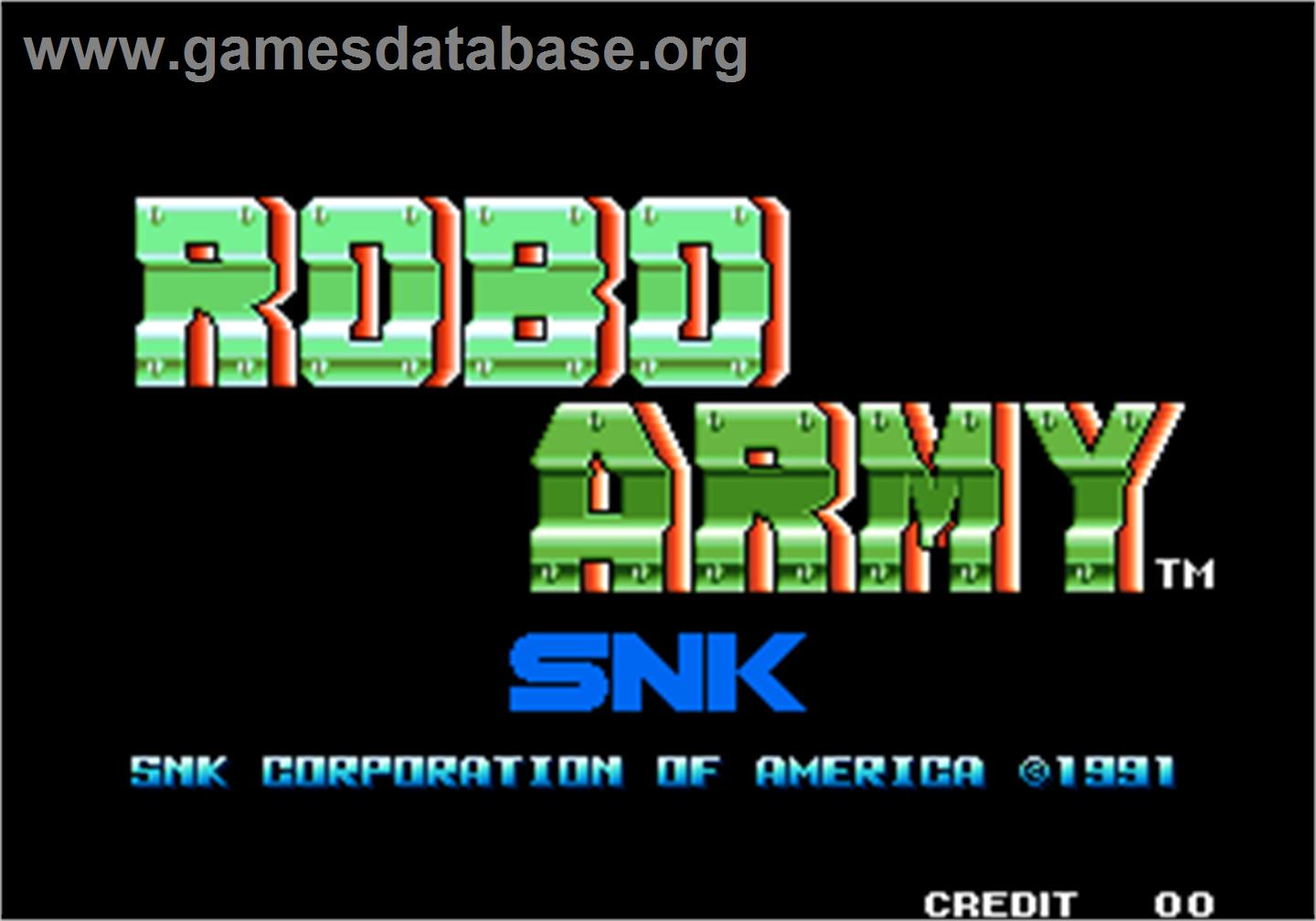 Robo Army - Arcade - Artwork - Title Screen