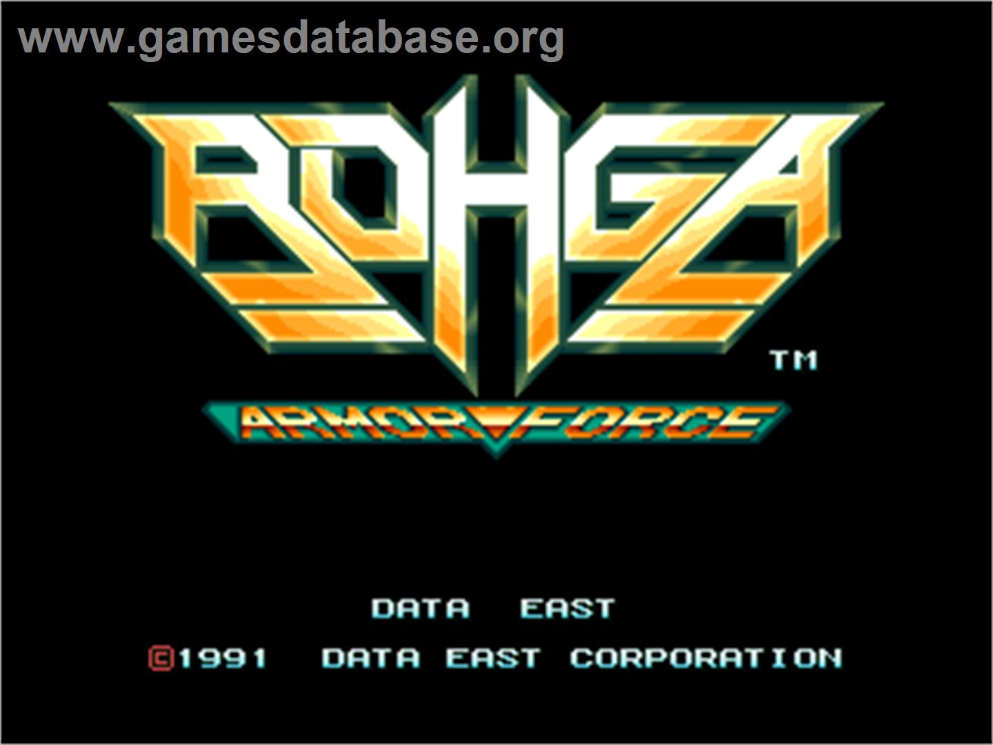 Rohga Armor Force - Arcade - Artwork - Title Screen