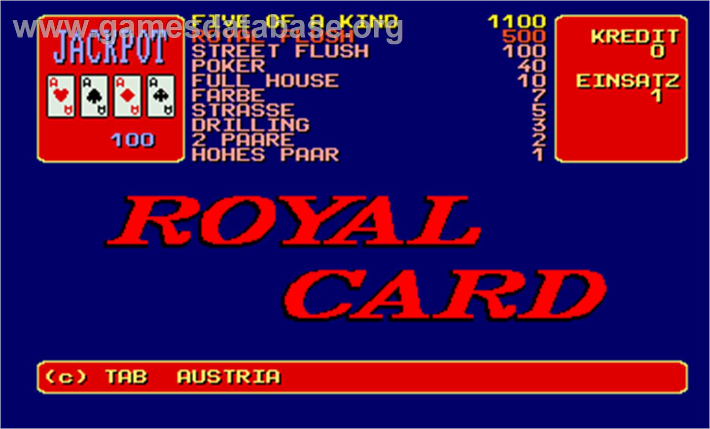 Royal Card - Arcade - Artwork - Title Screen