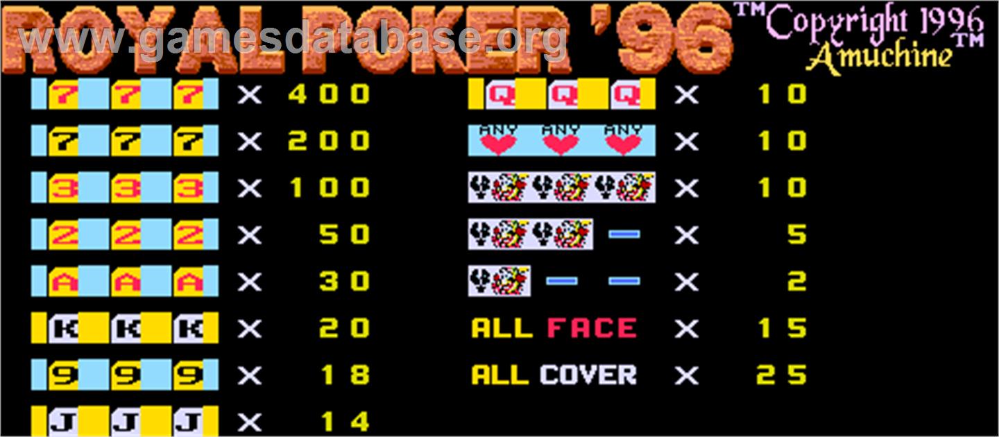 Royal Poker '96 - Arcade - Artwork - Title Screen
