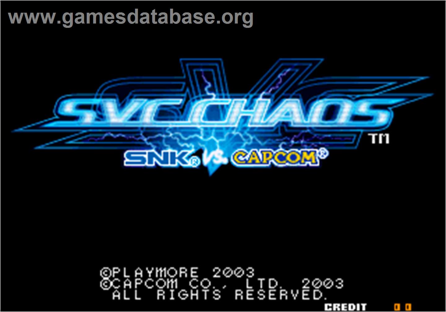 SNK vs. Capcom - SVC Chaos - Arcade - Artwork - Title Screen