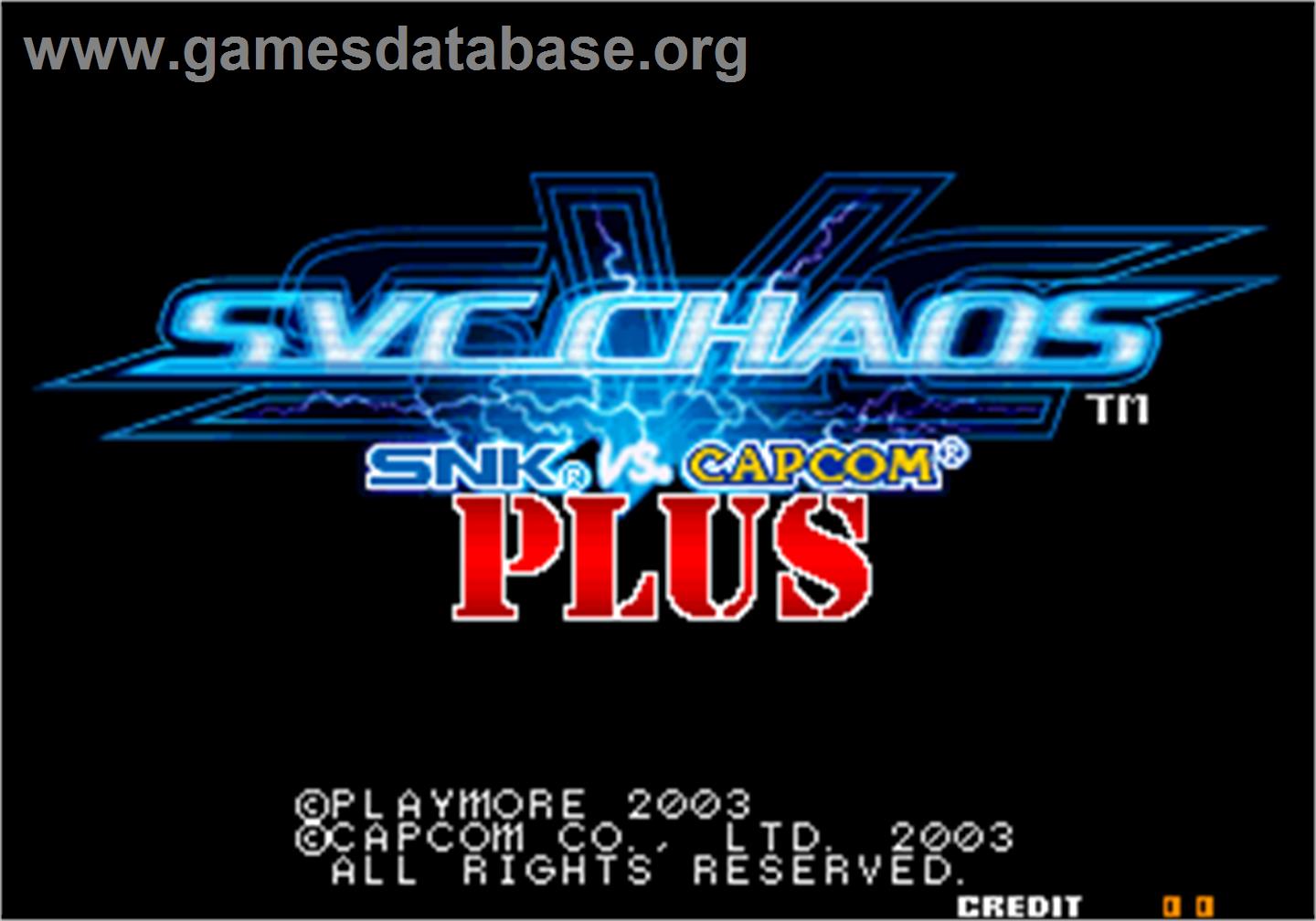 SNK vs. Capcom - SVC Chaos Plus - Arcade - Artwork - Title Screen