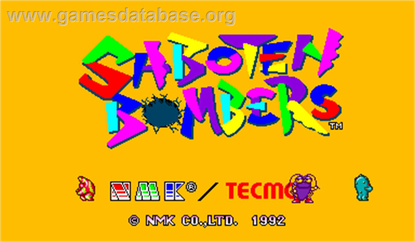 Saboten Bombers - Arcade - Artwork - Title Screen