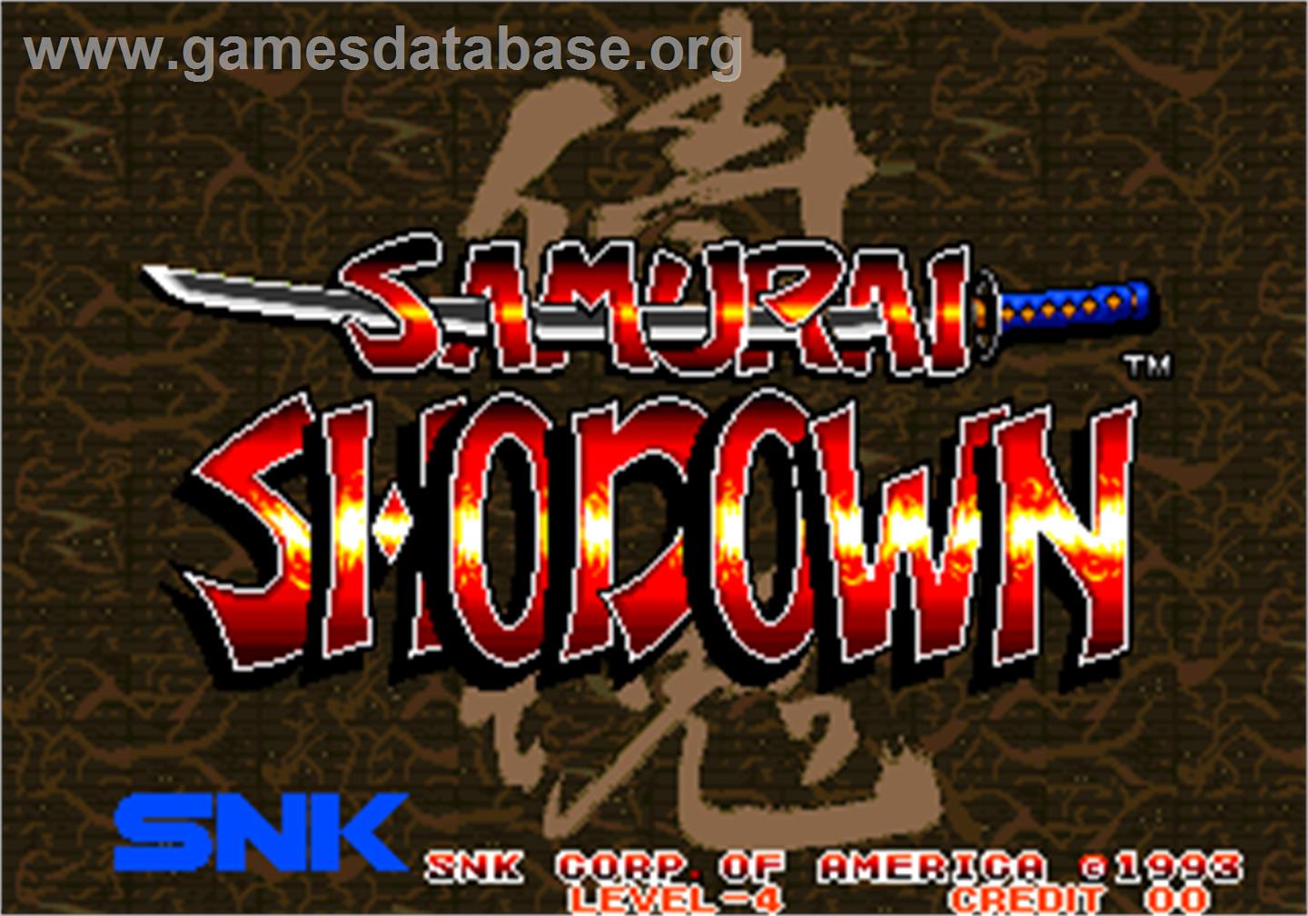 Samurai Shodown / Samurai Spirits - Arcade - Artwork - Title Screen