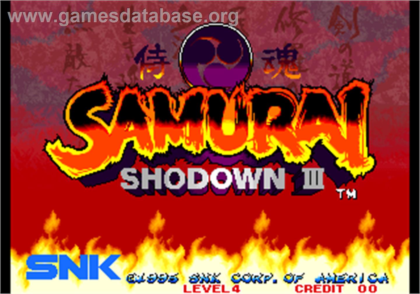 Samurai Shodown III / Samurai Spirits - Zankurou Musouken - Arcade - Artwork - Title Screen