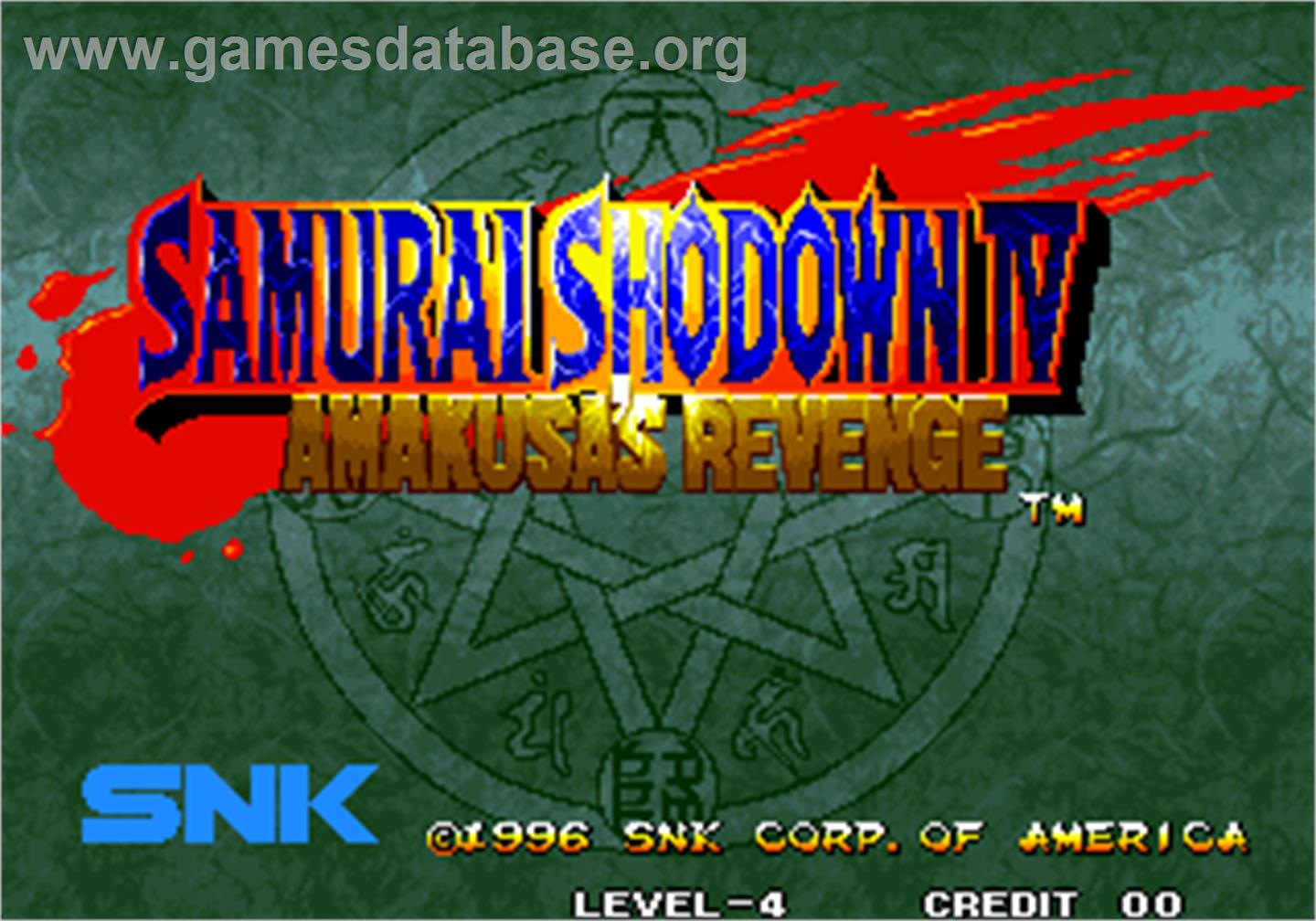 Samurai Shodown IV - Amakusa's Revenge / Samurai Spirits - Amakusa Kourin - Arcade - Artwork - Title Screen